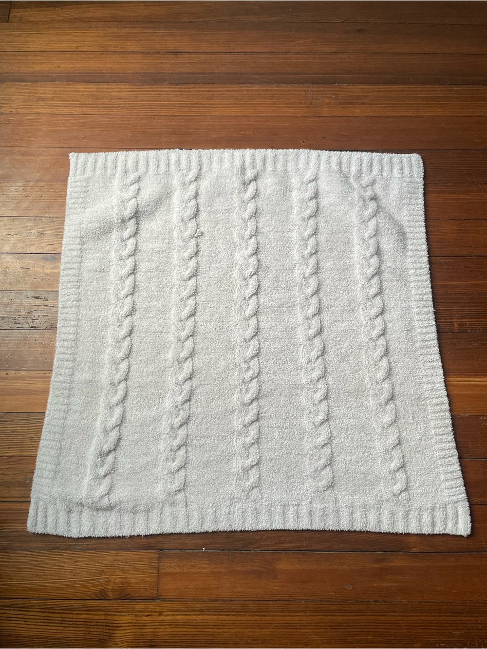 Barefoot Dreams Cream Cable Knit Baby Blanket